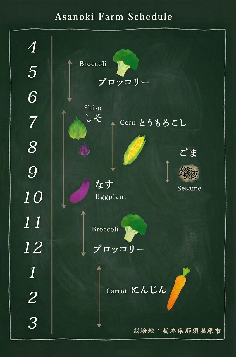 あさのき農園収穫カレンダー